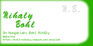 mihaly bohl business card