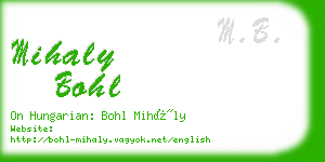 mihaly bohl business card